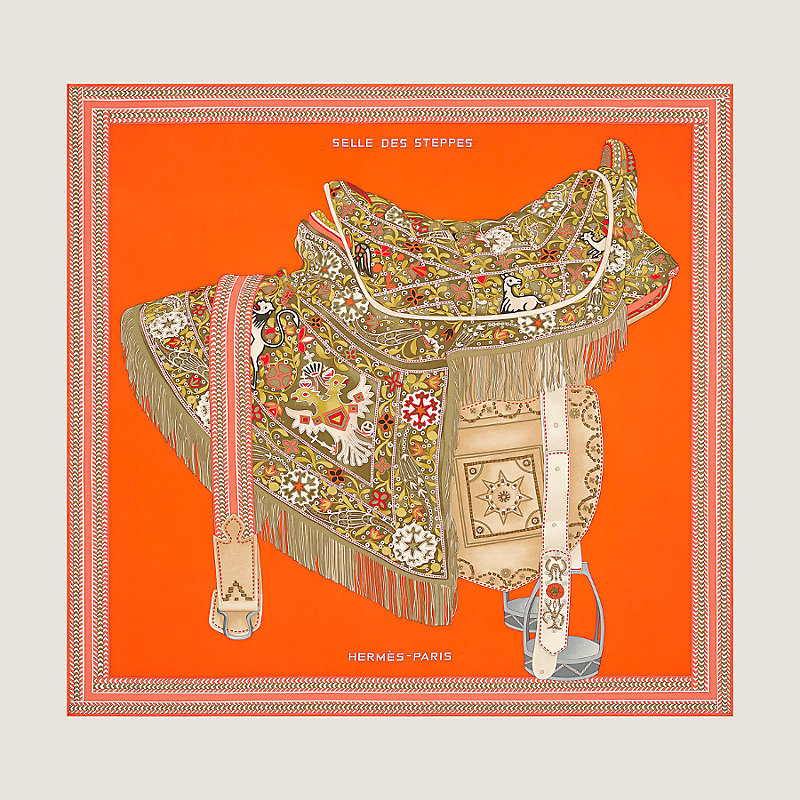 Selle des Steppes wash scarf 90 | Hermès Singapore Selle des Steppes wash scarf 90 | Hermès Singapore